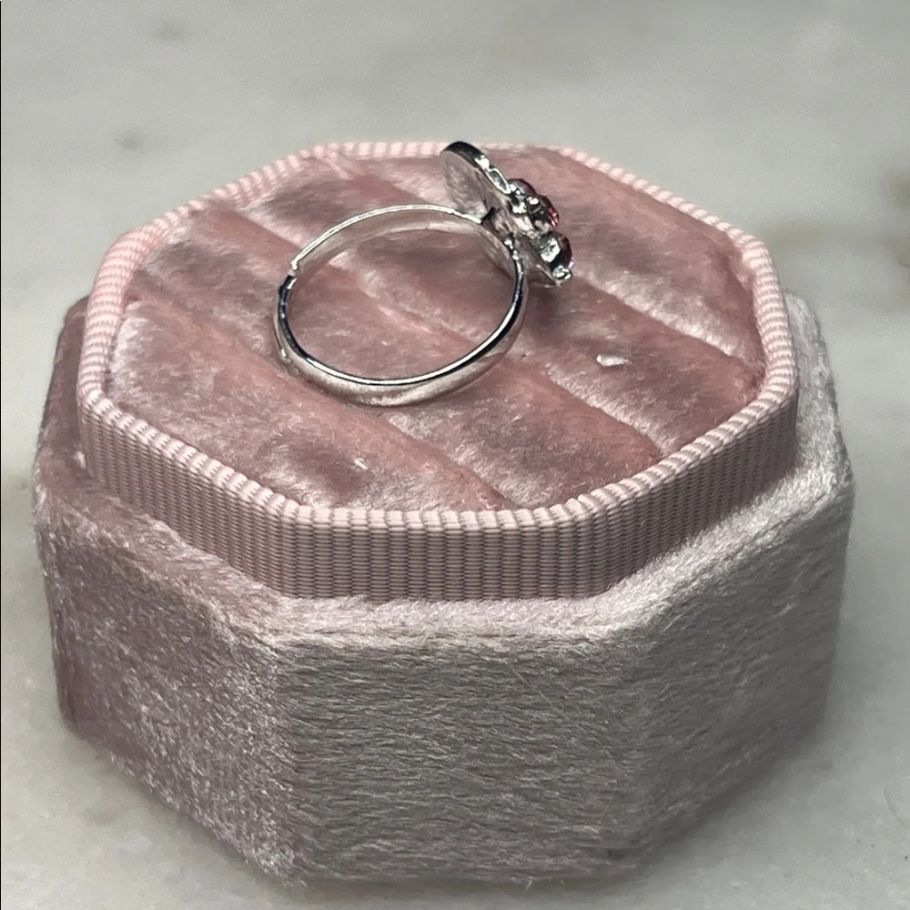 Artisan Pink Cluster Flower Moon Ring
